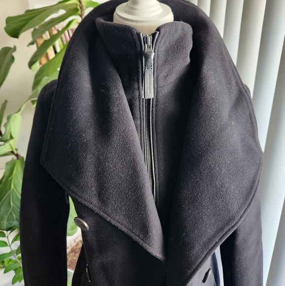 Mackage Black Wool Cashmere Fitted Double Breasted Womens Peacoat Size XS - Picture 3 of 11